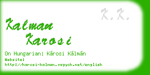 kalman karosi business card