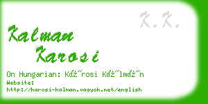 kalman karosi business card